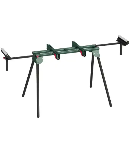 Soporte Sierra Ingletadora Universal con Rodillos Extensibles 94-195 cm Ajustable y Plegable Carga 150 kg Verde