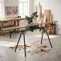 Soporte Sierra Ingletadora Universal con Rodillos Extensibles 94-195 cm Ajustable y Plegable Carga 150 kg Verde Soporte Sierra Ingletadora Universal con Rodillos Extensibles 94-195 cm Ajustable y Plegable Carga 150 kg Verde