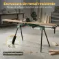 Soporte Sierra Ingletadora Universal con Rodillos Extensibles 94-195 cm Ajustable y Plegable Carga 150 kg Verde Soporte Sierra Ingletadora Universal con Rodillos Extensibles 94-195 cm Ajustable y Plegable Carga 150 kg Verde