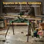 Soporte Sierra Ingletadora Universal con Rodillos Extensibles 94-195 cm Ajustable y Plegable Carga 150 kg Verde Soporte Sierra Ingletadora Universal con Rodillos Extensibles 94-195 cm Ajustable y Plegable Carga 150 kg Verde