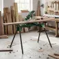 Soporte Sierra Ingletadora Universal con Rodillos Extensibles 94-195 cm Ajustable y Plegable Carga 150 kg Verde Soporte Sierra Ingletadora Universal con Rodillos Extensibles 94-195 cm Ajustable y Plegable Carga 150 kg Verde