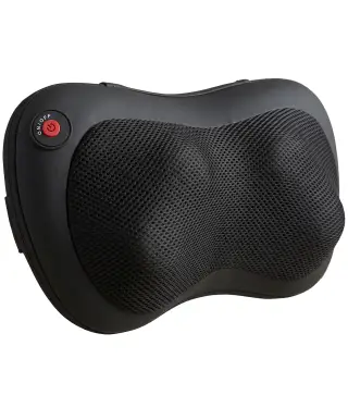 Cojín de Masaje Shiatsu con Calor y 4 Nodos Amasado Giratorio 3D Alivio de la Fatiga Muscular para Mujer y Hombre