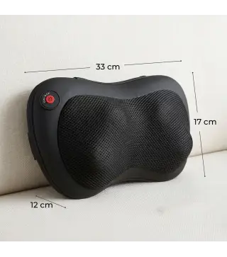 Cojín de Masaje Shiatsu con Calor y 4 Nodos Amasado Giratorio 3D Alivio de la Fatiga Muscular para Mujer y Hombre