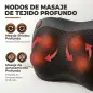 Cojín de Masaje Shiatsu con Calor y 4 Nodos Amasado Giratorio 3D Alivio de la Fatiga Muscular para Mujer y Hombre