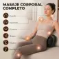 Cojín de Masaje Shiatsu con Calor y 4 Nodos Amasado Giratorio 3D Alivio de la Fatiga Muscular para Mujer y Hombre