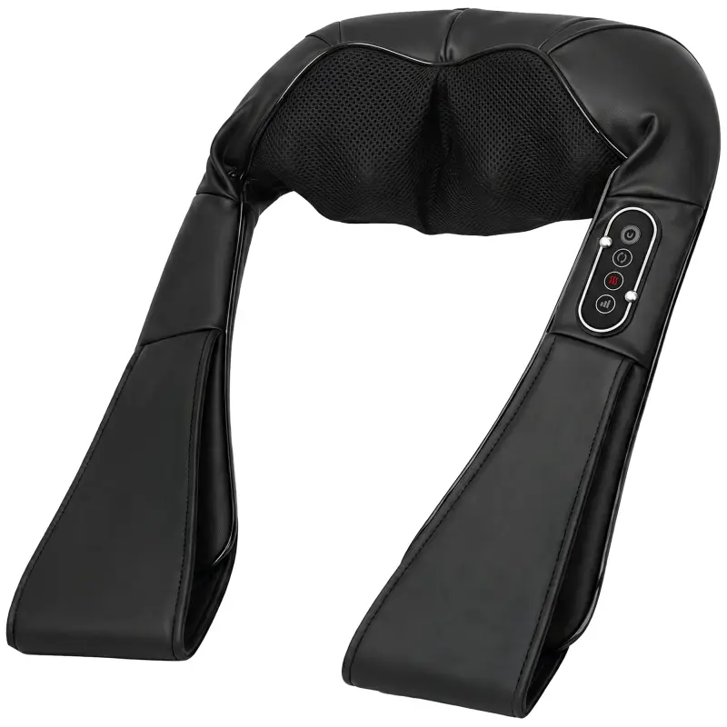 Masajeador Cervical y Espalda con Calor y 8 Nodos Shiatsu 3 Intensidades de Amasamiento 3D Negro Masajeador Cervical y Espalda con Calor y 8 Nodos Shiatsu 3 Intensidades de Amasamiento 3D Negro