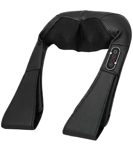 Masajeador Cervical y Espalda con Calor y 8 Nodos Shiatsu 3 Intensidades de Amasamiento 3D Negro