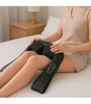 Masajeador Cervical y Espalda con Calor y 8 Nodos Shiatsu 3 Intensidades de Amasamiento 3D Negro