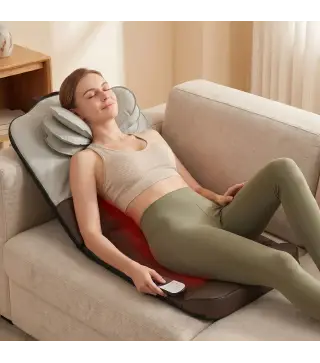 Colchón de Masaje Cuerpo Completo Plegable con Calefacción Compresión de Aire 4 Modos 3 Intensidades Apagado Automático