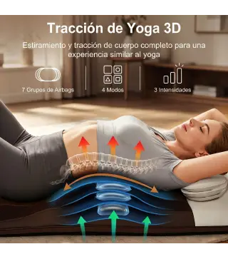 Colchón de Masaje Cuerpo Completo Plegable con Calefacción Compresión de Aire 4 Modos 3 Intensidades Apagado Automático
