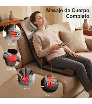 Colchón de Masaje Cuerpo Completo Plegable con Calefacción Compresión de Aire 4 Modos 3 Intensidades Apagado Automático