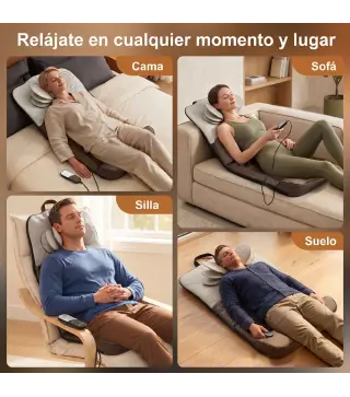 Colchón de Masaje Cuerpo Completo Plegable con Calefacción Compresión de Aire 4 Modos 3 Intensidades Apagado Automático