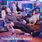 Silla Gamer con Lumbar Masaje Vibración Reclinable 155° Altura Ajustable Reposacabezas y Reposapiés Retráctil Rosa