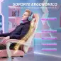 Silla Gamer con Lumbar Masaje Vibración Reclinable 155° Altura Ajustable Reposacabezas y Reposapiés Retráctil Rosa