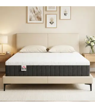 Colchón 190x135 cm Grosor Colchón Viscoelástico de Muelles Ensacados de 7 Zonas Firmeza Media Funda Lavable Gris