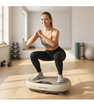 Plataforma Vibratoria con 20 Niveles de Velocidad 3 Programas Pantalla LED Control Remoto para Hacer Ejercicio en Casa