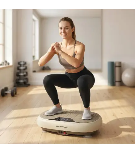 Plataforma Vibratoria con 20 Niveles de Velocidad 3 Programas Pantalla LED Control Remoto para Hacer Ejercicio en Casa