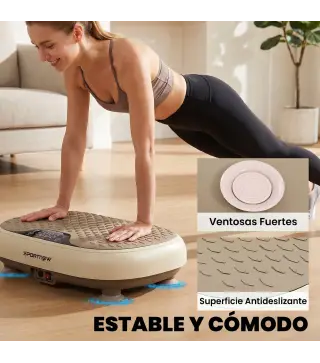 Plataforma Vibratoria con 20 Niveles de Velocidad 3 Programas Pantalla LED Control Remoto para Hacer Ejercicio en Casa