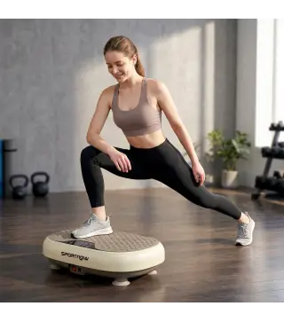 Plataforma Vibratoria con 20 Niveles de Velocidad 3 Programas Pantalla LED Control Remoto para Hacer Ejercicio en Casa