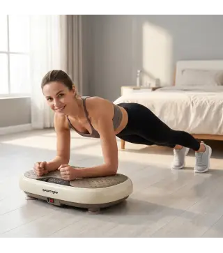 Plataforma Vibratoria con 20 Niveles de Velocidad 3 Programas Pantalla LED Control Remoto para Hacer Ejercicio en Casa