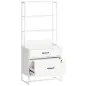 Mueble Archivador con Estantería 2 Cajones Encimera para Impresora Cerradura para A4 Letter Legal Blanco Mueble Archivador con Estantería 2 Cajones Encimera para Impresora Cerradura para A4 Letter Legal Blanco