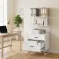Mueble Archivador con Estantería 2 Cajones Encimera para Impresora Cerradura para A4 Letter Legal Blanco Mueble Archivador con Estantería 2 Cajones Encimera para Impresora Cerradura para A4 Letter Legal Blanco