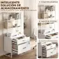 Mueble Archivador con Estantería 2 Cajones Encimera para Impresora Cerradura para A4 Letter Legal Blanco Mueble Archivador con Estantería 2 Cajones Encimera para Impresora Cerradura para A4 Letter Legal Blanco