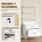 Mueble Archivador con Estantería 2 Cajones Encimera para Impresora Cerradura para A4 Letter Legal Blanco Mueble Archivador con Estantería 2 Cajones Encimera para Impresora Cerradura para A4 Letter Legal Blanco