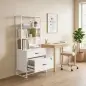 Mueble Archivador con Estantería 2 Cajones Encimera para Impresora Cerradura para A4 Letter Legal Blanco Mueble Archivador con Estantería 2 Cajones Encimera para Impresora Cerradura para A4 Letter Legal Blanco
