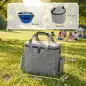 Transportín para Perros Bolsa de Premios con 2 Contenedores de Pienso y Cuenco Plegable Bolsillos, Gris Claro Transportín para Perros Bolsa de Premios con 2 Contenedores de Pienso y Cuenco Plegable Bolsillos, Gris Claro