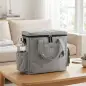 Transportín para Perros Bolsa de Premios con 2 Contenedores de Pienso y Cuenco Plegable Bolsillos, Gris Claro Transportín para Perros Bolsa de Premios con 2 Contenedores de Pienso y Cuenco Plegable Bolsillos, Gris Claro