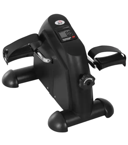 Minibicicleta Estática Pedalier de Metal Aparato de Ejercicios 2 en 1 Brazos y Piernas Resistencia Ajustable Pantalla LCD para l