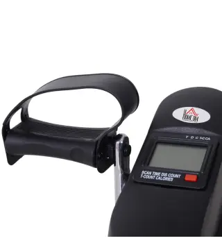 Minibicicleta Estática Pedalier de Metal Aparato de Ejercicios 2 en 1 Brazos y Piernas Resistencia Ajustable Pantalla LCD para l