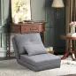 Sofá Cama Individual Plegable Sofá Cama Tapizado en Lino con Respaldo Ajustable 5 Posiciones 1 Almohada Gris Claro Sofá Cama Individual Plegable Sofá Cama Tapizado en Lino con Respaldo Ajustable 5 Posiciones 1 Almohada Gris Claro
