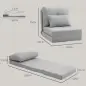Sofá Cama Individual Plegable Sofá Cama Tapizado en Lino con Respaldo Ajustable 5 Posiciones 1 Almohada Gris Claro Sofá Cama Individual Plegable Sofá Cama Tapizado en Lino con Respaldo Ajustable 5 Posiciones 1 Almohada Gris Claro