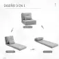 Sofá Cama Individual Plegable Sofá Cama Tapizado en Lino con Respaldo Ajustable 5 Posiciones 1 Almohada Gris Claro Sofá Cama Individual Plegable Sofá Cama Tapizado en Lino con Respaldo Ajustable 5 Posiciones 1 Almohada Gris Claro