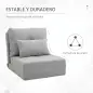 Sofá Cama Individual Plegable Sofá Cama Tapizado en Lino con Respaldo Ajustable 5 Posiciones 1 Almohada Gris Claro Sofá Cama Individual Plegable Sofá Cama Tapizado en Lino con Respaldo Ajustable 5 Posiciones 1 Almohada Gris Claro
