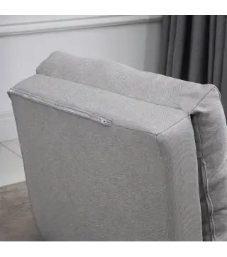 Sofá Cama Individual Plegable Sofá Cama Tapizado en Lino con Respaldo Ajustable 5 Posiciones 1 Almohada Gris Claro