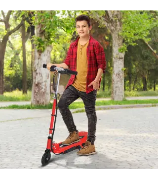 Patinete Eléctrico para Niños de +7 Años Scooter Plegable con Altura Ajustable Batería Recargable 24V Velocidad hasta 12 km/h y