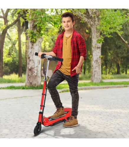 Patinete Eléctrico para Niños de +7 Años Scooter Plegable con Altura Ajustable Batería Recargable 24V Velocidad hasta 12 km/h y