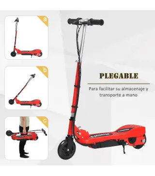 Patinete Eléctrico para Niños de +7 Años Scooter Plegable con Altura Ajustable Batería Recargable 24V Velocidad hasta 12 km/h y