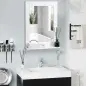 Espejo de Baño Espejo de Pared Moderno con Estante de Almacenaje y Marco de Madera 50x11,5x60 cm Blanco