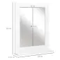 Espejo de Baño Espejo de Pared Moderno con Estante de Almacenaje y Marco de Madera 50x11,5x60 cm Blanco