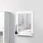 Espejo de Baño Espejo de Pared Moderno con Estante de Almacenaje y Marco de Madera 50x11,5x60 cm Blanco