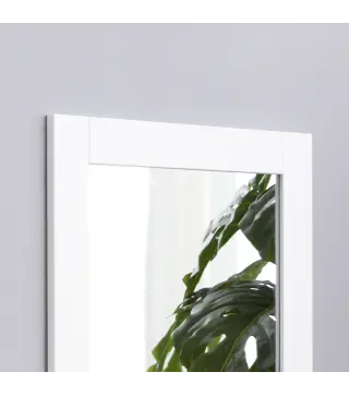 Espejo de Baño Espejo de Pared Moderno con Estante de Almacenaje y Marco de Madera 50x11,5x60 cm Blanco