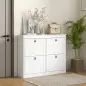 Zapatero Estrecho con 4 Puertas Abatibles y Estantes Ajustables para 20 Pares de Zapatos con Antivuelco 105x24x82,5 cm