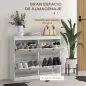 Zapatero Estrecho con 4 Puertas Abatibles y Estantes Ajustables para 20 Pares de Zapatos con Antivuelco 105x24x82,5 cm