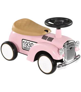 Coche Correpasillos para Bebés de 12 a 36 Meses con Bocina Compartimento de Almacenaje y Volante 58x27x35 cm Rosa