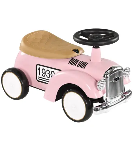 Coche Correpasillos para Bebés de 12 a 36 Meses con Bocina Compartimento de Almacenaje y Volante 58x27x35 cm Rosa