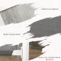 Juego de Comedor de Jardín de 7 Piezas con 1 Mesa y 6 Sillas Apilables Estilo Moderno para Terraza Patio Blanco y Gris